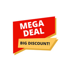 mega deal big discount red flat label