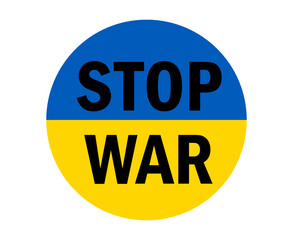Stop War In Ukraine Flag Emblem Abstract Symbol Vector Illustration Black