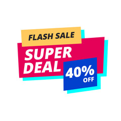 flash sale super deal pink flat label