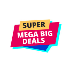 super mega big deals red flat label
