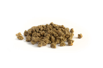 Freeze Dried Pork Sausage in Heap or Pile Isolated on White