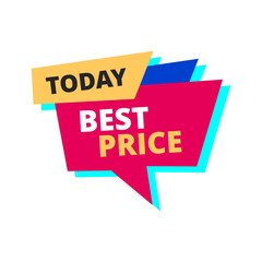 today best price red flat label