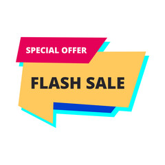 special offer flash sale red flat label