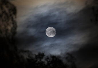 Obraz na płótnie Canvas full moon and clouds