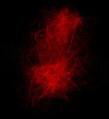 Abstract glowing red grafic element. Overlay of a design element.