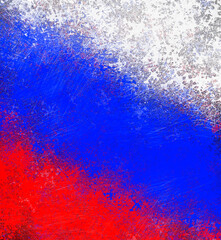 The Russian flag in the grunge style. Background tricolor Russian flag