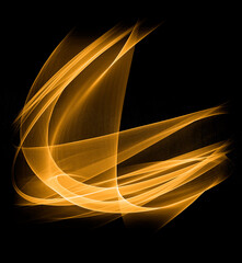 Abstract glowing orange element. Neon lines. Overlay of a design element. © OleJohny