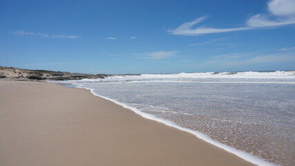 Fototapeta na wymiar beautiful wide beach in south america, uruguay