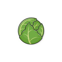 Cartoon icon of brussels sprouts on white background
