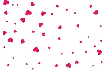 Red heart background. Love confetti background
