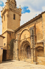 Fototapeta na wymiar Romanesque Church of Santa Maria, in Uncastillo, Zaragoza, Aragon, Spain.