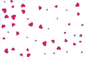 Red heart background. Love confetti background