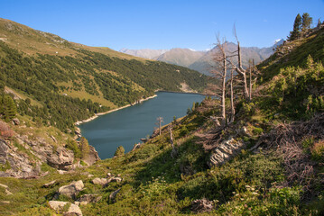 the plan d'Amont dam above Aussois in the heart of the vanoise national park in the french alps