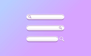 Search bar box on website interface background. Vector illustration for 3d Icon.