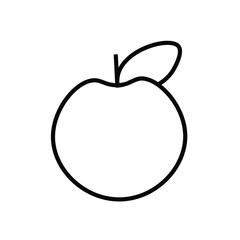 Black apple line icon Apple icon Apple logo Apple symbols for your web design Apple Icon logo app user interface Contour isolated vector image on white background