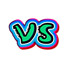 Fototapeta premium versus battle green blue red flat design