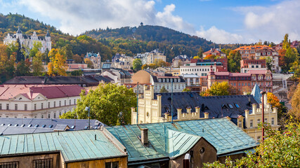 Fototapeta na wymiar Roofs of Karlovy Vary