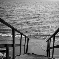 Sea and steep stairs to the beach