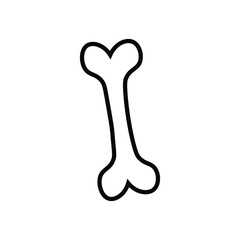 Dog bone vector icon Pet toy and food symbol Bone icon Animal cartoon logo sign Sketch vector Contour isolated vector image on white background