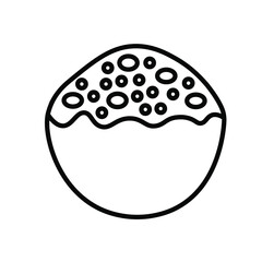 Cake icon vector illustration design template Simple cupcake flat logo Contour isolated vector image on white background