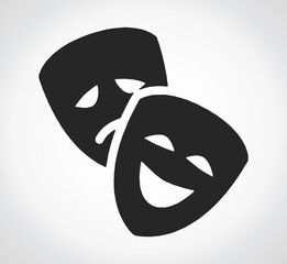 Classic theatrical mask. crying and smiling face mask.