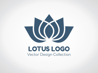 Lotus flower logo. Blue color ready lotus logo. traditional lotus flower