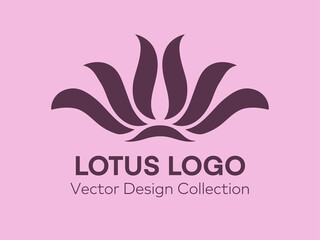 Fototapeta na wymiar lotus flower stock vector design. Logo on pink background. Lotus flower for relaxation and calmness.
