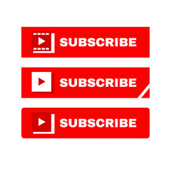 subscribe button youtube red flat design