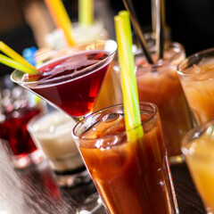 fruit cocktails party close up square