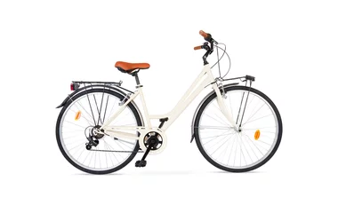 Foto op Plexiglas fiets geïsoleerd op een witte achtergrond met uitknippad © Little Studio1