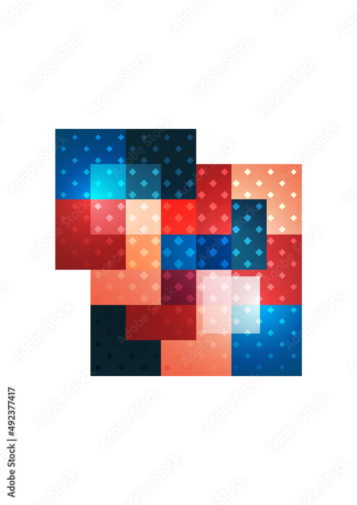 Poster abstract geometric background. modern overlapping squares. fancy color shapes for your message. busi