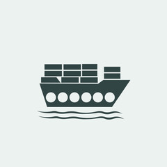 cargo ship vector icon illustration 