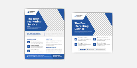 Digital marketing agency corporate business flyer or social media post template multipurpose design 