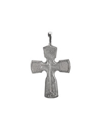 Silver crucifix necklace cross isolated on white background