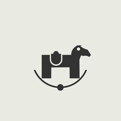 rocking horse vector icon illustration sign 
