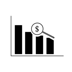 Search dollar, vector best gray line icon on white background, EPS 10