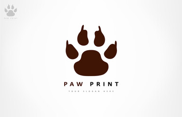 Dog paw print logo animal vector pet design - obrazy, fototapety, plakaty