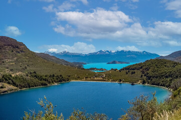Naklejka na ściany i meble Scenic view of Lake Bertrand in Patagonia, Aysen, Chile