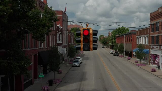 Small town America, main street stoplight