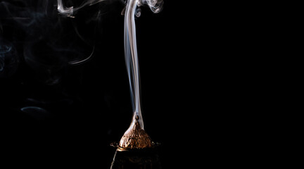 White smoke from frankincense, smoke background
