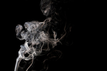 White smoke abstract on black,Abstract white some on black background