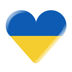 Pray for Ukraine Country Heart Love Peaceful isolate Flag Flat Abstract 3D Card
