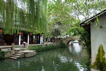 Obraz premium 中国 水の都蘇州 周庄古鎮の美しい風景