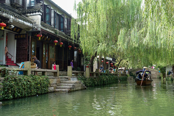 Fototapeta na wymiar 中国 水の都蘇州 周庄古鎮の美しい風景