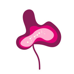 Flower based on traditional folk art ornaments. Isolated colorful scandy flowers. Scandinavian style. Sweden nordic style. Vector illustration. Simple minimalistic nature element