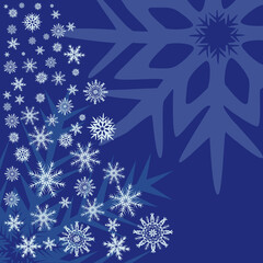 Snowflakes on a blue background, file EPS.8 illustration.