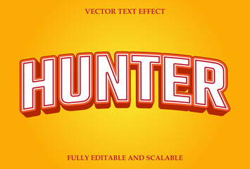 hunter text effect editable with yellow gradient.