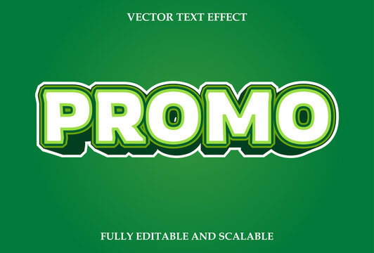 Promotional Text Effect Editable With Green Color Gradation.