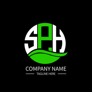 SPH logo monogram isolated on circle element design template, SPH letter logo design on black background. SPH creative initials letter logo concept.  SPH letter design.