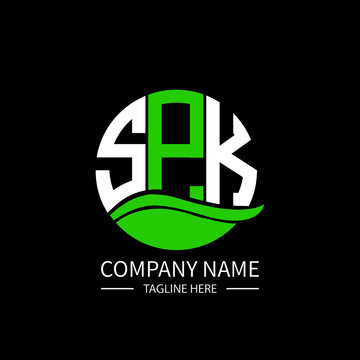SPK logo monogram isolated on circle element design template, SPK letter logo design on black background. SPK creative initials letter logo concept.  SPK letter design.